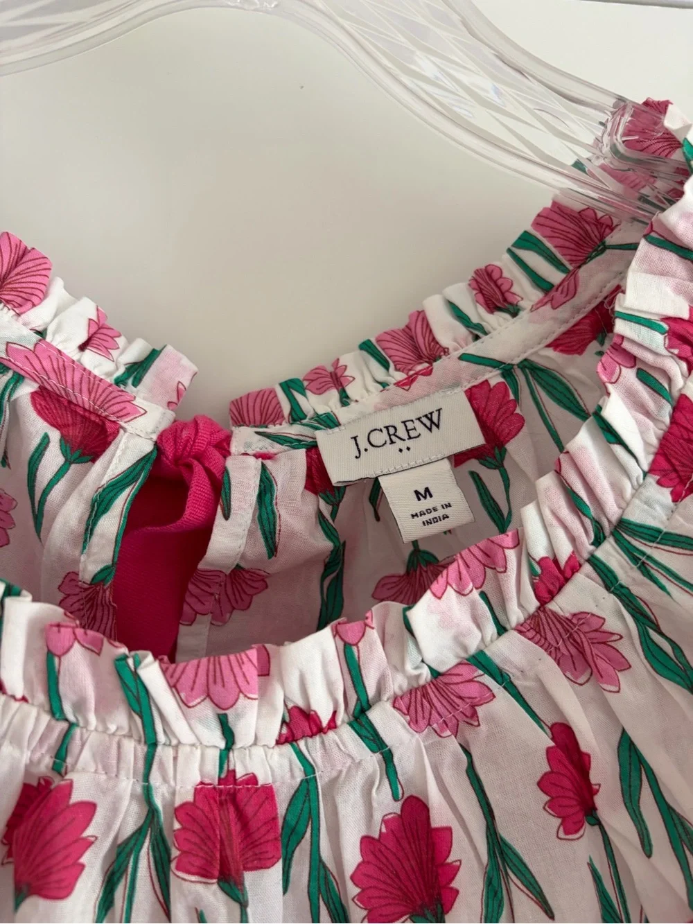J. Crew Factory blouse with Pink Floral Print - Picture 4 of 6